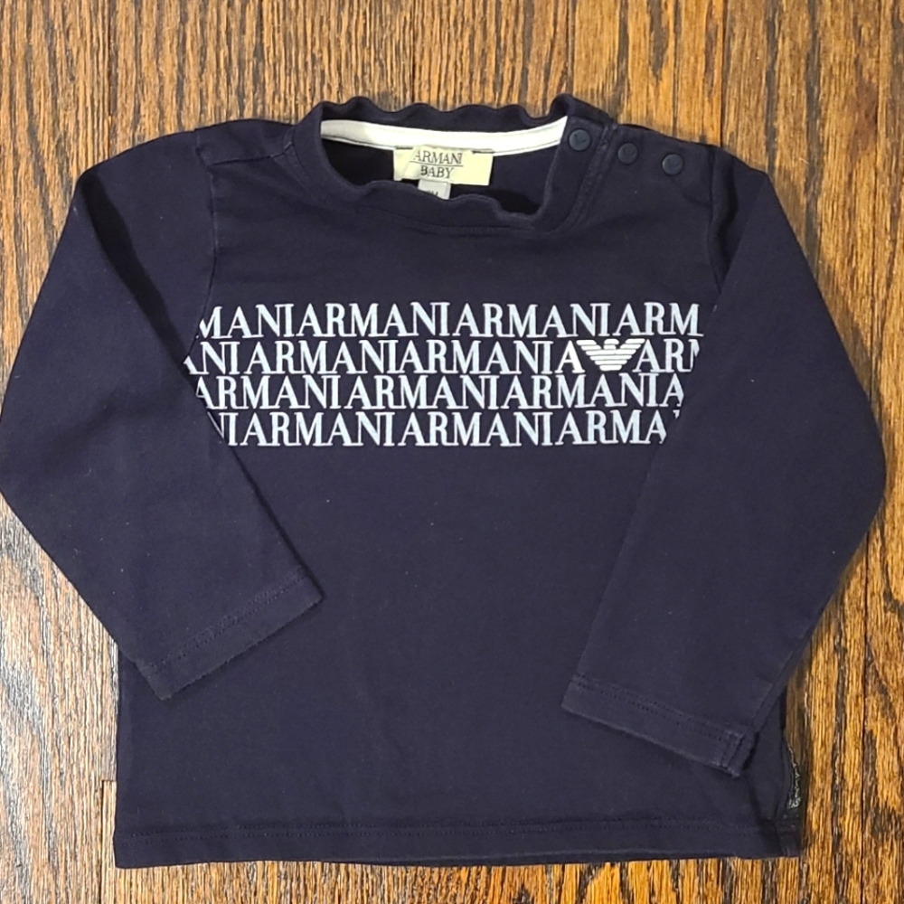 Armani baby shirt navy 9m